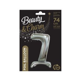 Balon gumowy Godan Beauty&Charm cyfra stojąca srebrna srebrny (BC-ASS7)