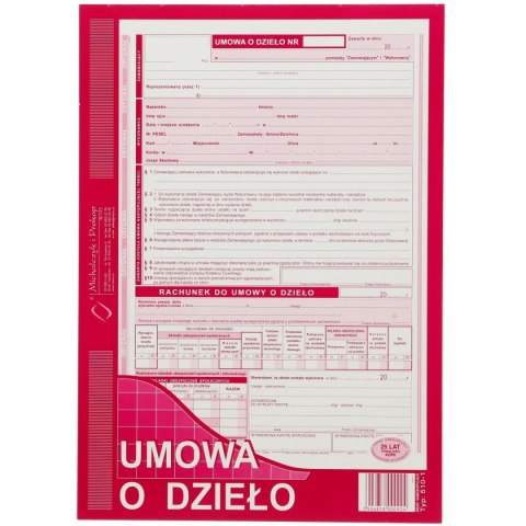 Druk offsetowy A4 Umowa o dzieło z rachunkiem A4 40k. Michalczyk i Prokop (510-1)