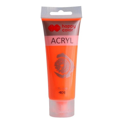 Farba akrylowa fluo kolor: pomarańczowa 75ml Happy Color (HA 7370 0075-401)