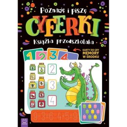 Książeczka edukacyjna Aksjomat Poznaję i piszę cyferki. Książka przedszkolaka. Karty do gry memory w środku