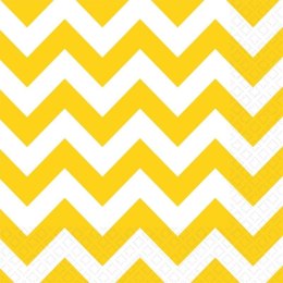 Serwetki Amscan YELLOW CHEVRON biało-żółty papier [mm:] 330x330 (999509)