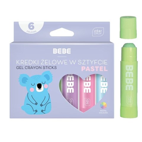 Kredki żelowe BB PASTEL 6x10g 5902277316639 Interdruk (IFARPLSZTBBP)