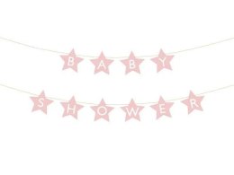 Baner Baby shower, 290x16.5 cm, jasny różowy Partydeco (GRL97-081J)