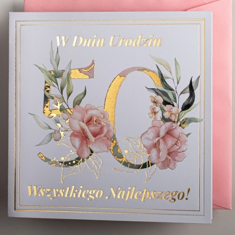 Kartka składana urodzinowy C6 Art Nuvo (5902973359565)