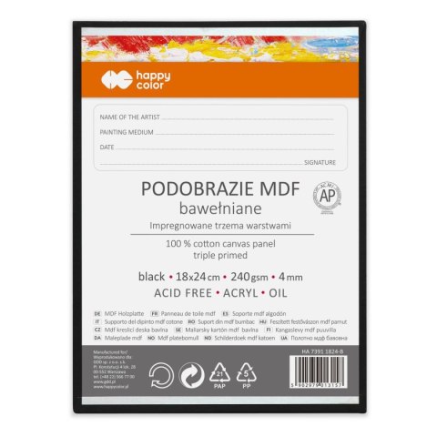 Podobrazie czarne [mm:] 180x240 Happy Color (HA 7391 1824-B)