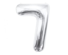 Balon foliowy Cyfra 7, srebrna, 85 cm 85cal Godan (BC-HSR7)