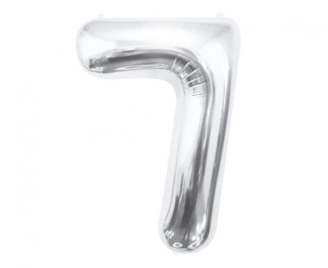 Balon foliowy Cyfra 7, srebrna, 85 cm 85cal Godan (BC-HSR7)