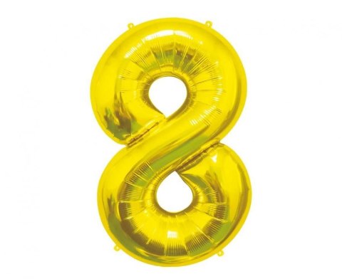 Balon foliowy Cyfra 8, złota, 85 cm 85cal Godan (BC-HZL8)