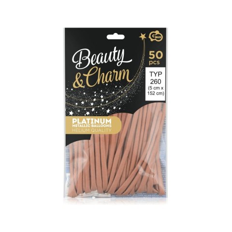 Balon gumowy do modelowania Beauty&Charm, platynowe różowo-złote, 50 szt. różowy Godan (CB-MLGRZ)