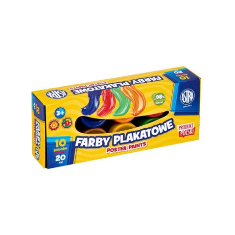 Farby plakatowe kolor: mix 20ml 10 kolor. Astra (301123044)
