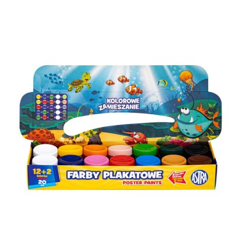 Farby plakatowe kolor: mix 20ml 12 kolor. Astra (301123045)