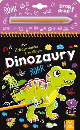 Książeczka edukacyjna Aksjomat Dinozaury. Zdrapywanka z rysikiem