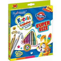 Kredki ołówkowe SUPER SIZE 5903235654633 24 kol. Bambino (trójkątne + temperówka)