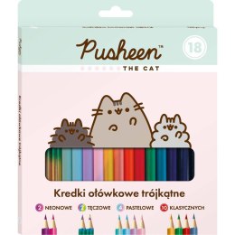 Kredki ołówkowe Pusheen 18 k ( 10 std, 2 neon+2 tęcza+ 5903235652042 18 kol. St.Right (4 pastel)