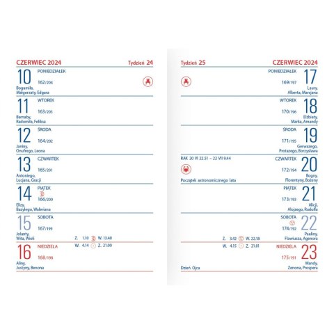 Kalendarz książkowy (terminarz) EKO IMPRESS kieszonkowy A6 72mm x 104mm Wydawnictwo Telegraph (K2)