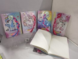 Notes (notatnik) z okładką z jednorożcem z warkoczem A5 80k. krata Adar (580190)