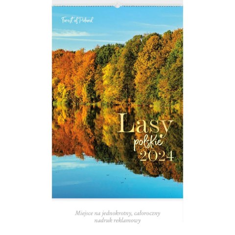Kalendarz ścienny LASY POLSKIE 13-planszowe 2024 320mm x 470mm Lucrum (RW04)