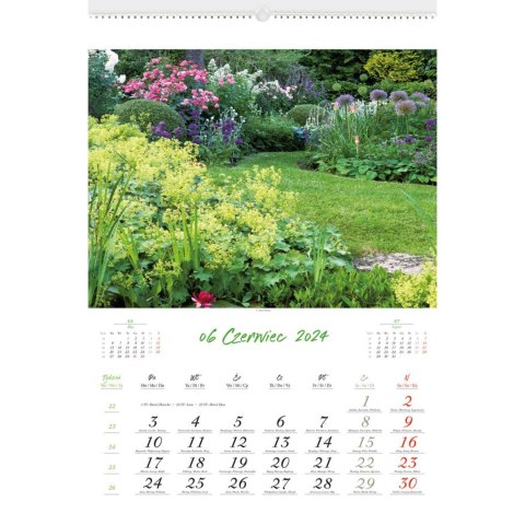 Kalendarz ścienny OGRODY RAJSKIE 13-planszowe 2024 320mm x 470mm Lucrum (RW11)