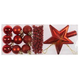 Bombki Zestaw choinkowy (11 elementów) czerwony plastik Arpex (BN7871CZE-7864)