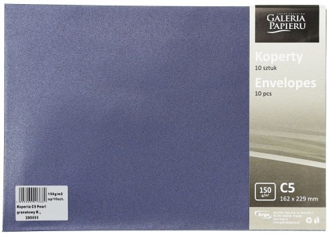 Koperta pearl granatowy k C5 granatowa Galeria Papieru (280655) 10 sztuk