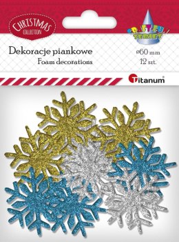 Ozdoba piankowa Craft-Fun Series śnieżynki piankowe 12 szt Titanum (6342)