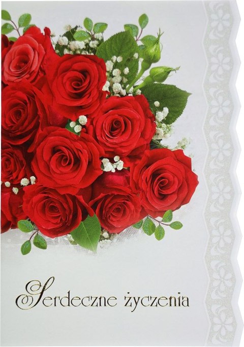 Kartka składana B6 brokat serdeczne życzenia (5902221800528)