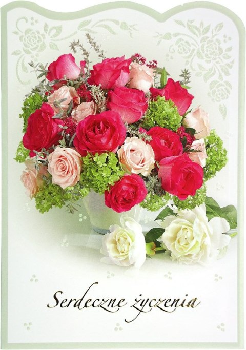 Kartka składana B6 brokat serdeczne życzenia (5902221800528)