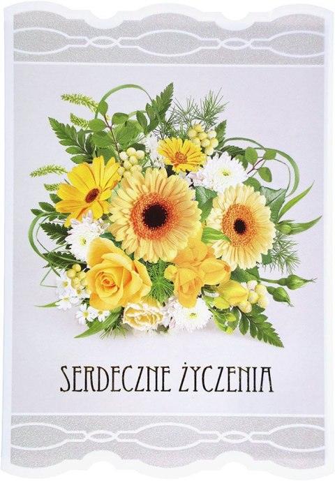 Kartka składana B6 brokat serdeczne życzenia (5902221800528)