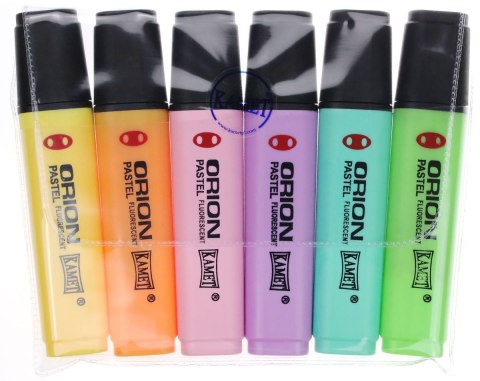 Zakreślacz pastel ORION wkład mix 1,0-5,0mm Kamet (6 kol)