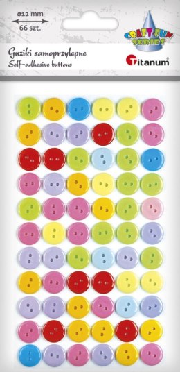 Guziki Craft-Fun Series samoprzylepne 12mm mix 66 szt Titanum (16079A)