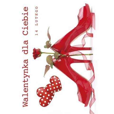 Kartka składana B6 brokatowa walentynka