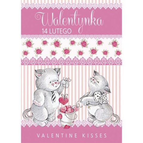 Kartka składana B6 brokatowa walentynka