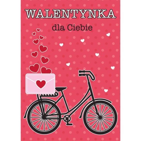 Kartka składana B6 brokatowa walentynka