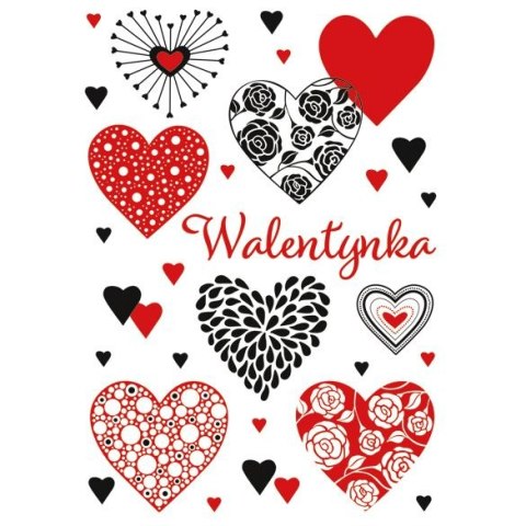 Kartka składana B6 brokatowa walentynka