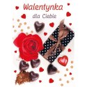 Kartka składana B6 brokatowa walentynka