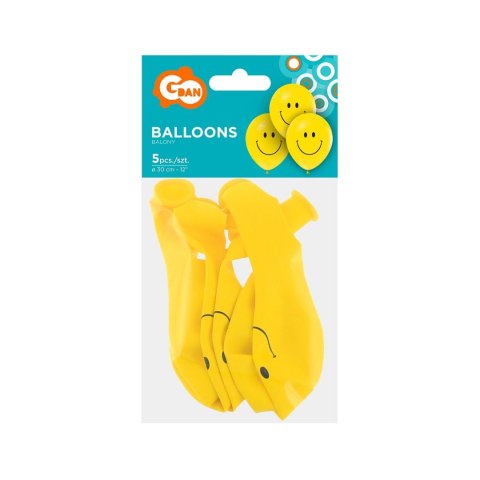 Balon foliowy Uśmiechy 12/5 szt 12cal Godan (GZ-USM5)