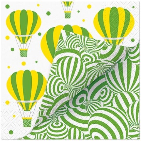 Serwetki Paw Lunch Double Design Striped balloons mix nadruk bibuła [mm:] 330x330 (SDLD000700)