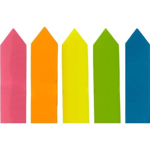 Zakładka indeksująca papierowa 12x44mm 5 kolorów fluo STRZAŁKI