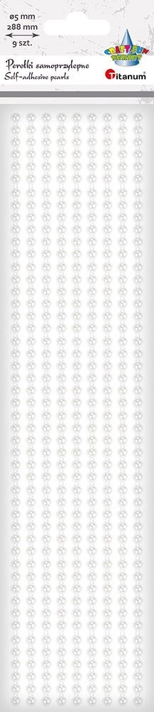 Perełki Craft-Fun Series samoprzylepne na pasku białe Titanum (X106)