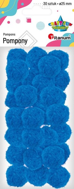 Pompony Craft-Fun Series poliestrowe niebieskie 30 szt Titanum