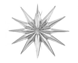 Balon foliowy Gwiazda 3D srebrna, 50x46cm Godan (FG-G3SR)