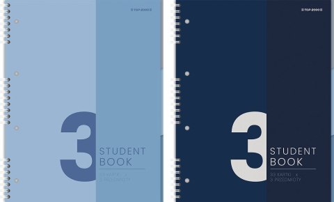Kołozeszyt (kołonotatnik) STUDENTBOOK 3 przedmioty A5 100k. 70g krata Top 2000 (400179522)