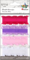 Wstążka Craft-Fun Series falbanka z sercami 4 kolory 26x1 [mm x m] mix Titanum (BR231745)