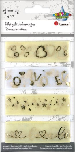 Wstążka Craft-Fun Series organza nadruk 26x1 [mm x m] mix Titanum (BR231745)