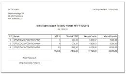 Druk offsetowy Stolgraf Zestawienie miesięcznej sprzedaży z kasy fiskalnej A6 (P61)