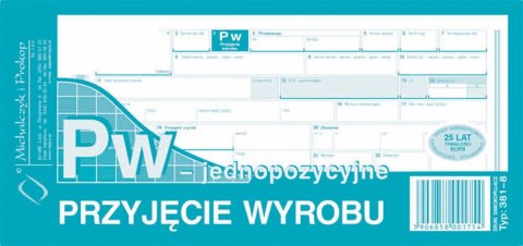 Druk samokopiujący przyjęcie wyrobu jednopozycyjne 1/3 A4 80k. Michalczyk i Prokop (381-8)
