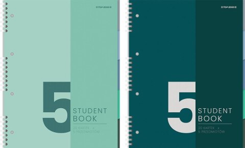 Kołozeszyt (kołonotatnik) STUDENTBOOK 5 przedmiotów B5 100k. 70g krata Top 2000 (400179521)