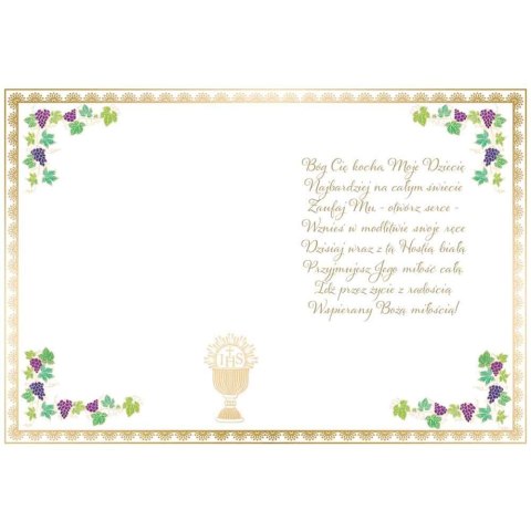 Kartka składana B6 KARNET B6 KOMUNIA KIELICH Henry (5905701482351)