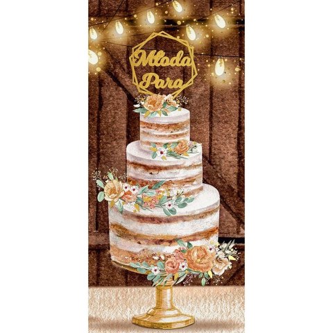 Kartka składana DL KARNET DL Slub TORT SLUBNY Henry