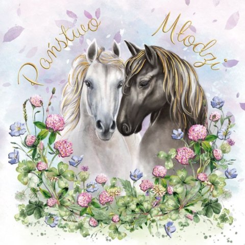 Kartka składana kw KARNET KW BWZ SLUB KONIE Henry (5907465667685)